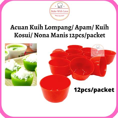 12pcs Acuan Kuih Lompang Apam Kuih Kosui Nona Manis Kecil Besar