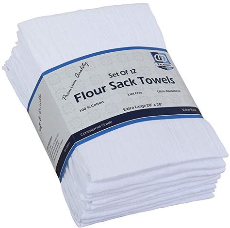 Flour Sack Kitchen Towels White12 Pack 100 Cotton28x28 Inch Cloth