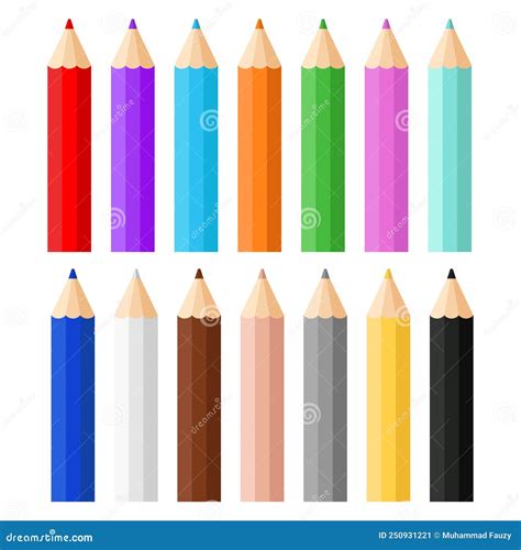 Set Of Coloring Pencil Vector Illustration Stock Vector Illustration