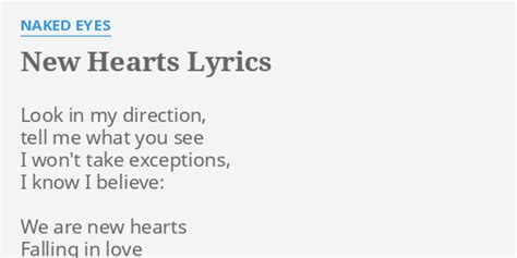 New Hearts Lyrics By Naked Eyes Look In My Direction