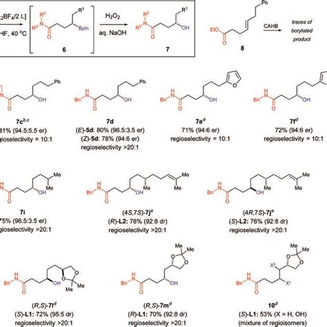 Substrate scope for CAHB of γ δ unsaturated amides aUnless otherwise