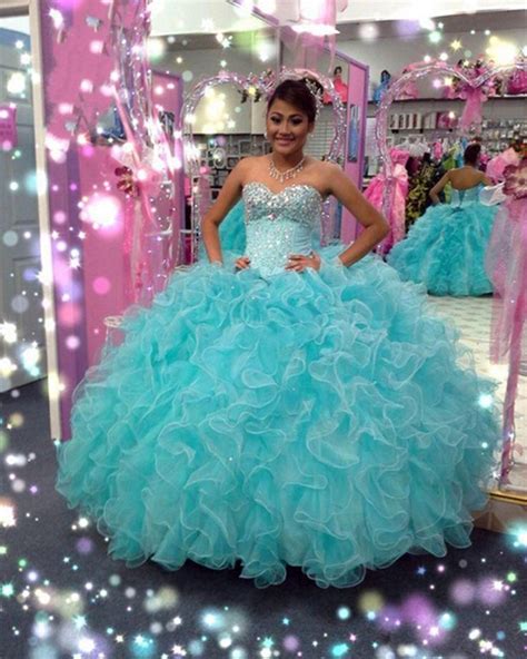 Turquoise Puffy Quinceanera Dresses