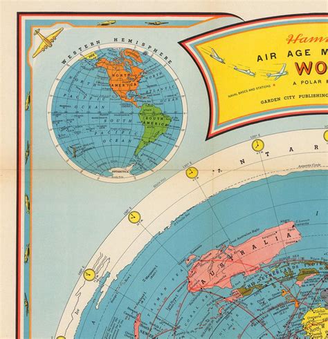 Flat Earth Air Age Map Of The World Azimuthal Equidistant Polar