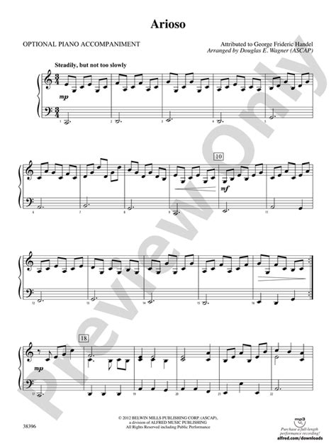 Arioso Piano Accompaniment Piano Accompaniment Part Digital Sheet