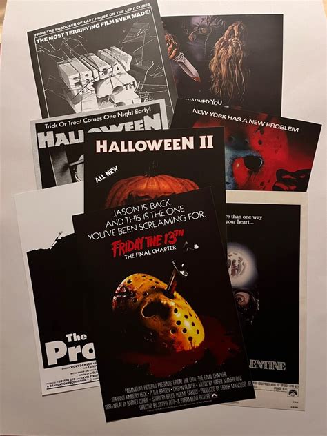 8 Horror Slasher Movie Posters Etsy