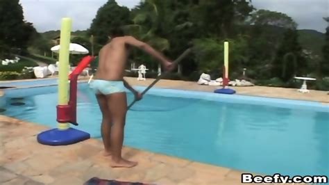 Black Muscled Gay Fuck The Pool Maintenance