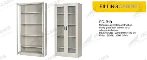 Swing Glass Door Steel Filing Cabinet Fc B Jecams Inc