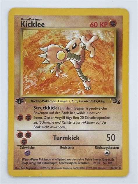 Kicklee 22 62 Rare Pokémon Fossil 1st Edition Kaufen auf Ricardo