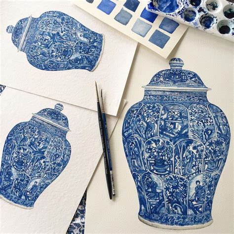 Blue And White Vase White Art White Vases Chinese Wall Art Chinese