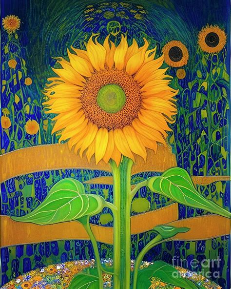 Klimt Sunflower 648 Digital Art By Mary Machare Fine Art America