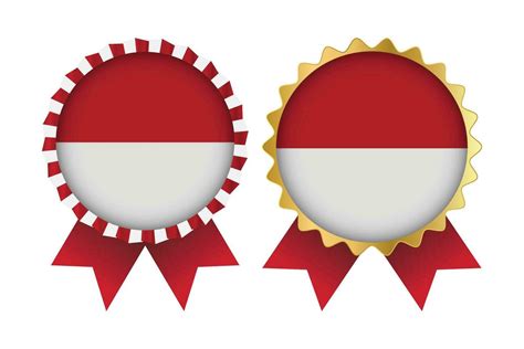 Vector Medal Set Designs Of Indonesia Template Vector Art At