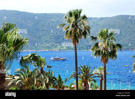 Beach on Turkish resort, Bodrum, Turkey Stock Photo - Alamy