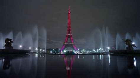 Fondo De Pantalla De Torre Eiffel Noche Torre Rosado Ligero Reflexi N