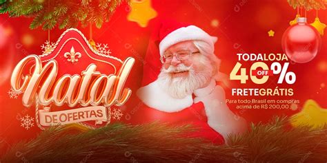 Banner Natal De Ofertas Toda Loja Feliz Natal Social Media Psd