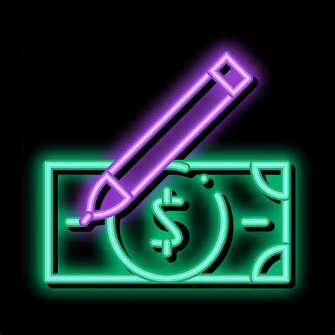 Drawing Fake Banknotes Neon Glow Icon Illustration 19479879 Vector Art