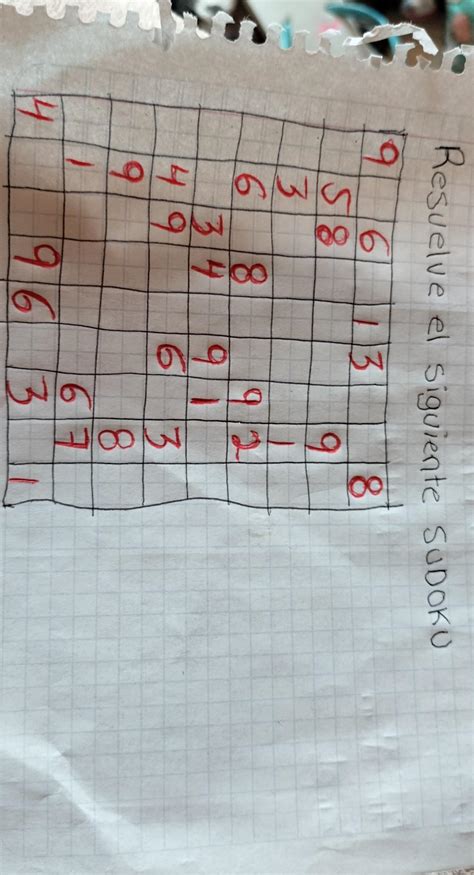 Resuelve El Siguiente Sudoku 99 Brainly Lat