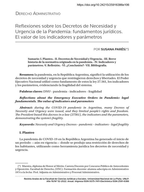 1 Susana Parés Reflexiones Sobre Los Decretos De Necesidad Y