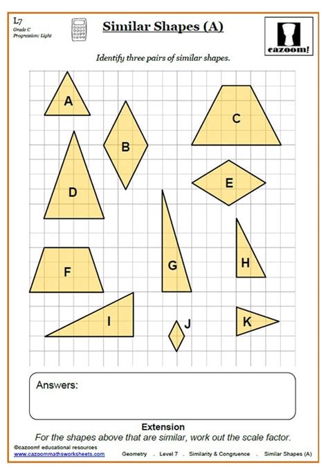 Congruent Shape Worksheet