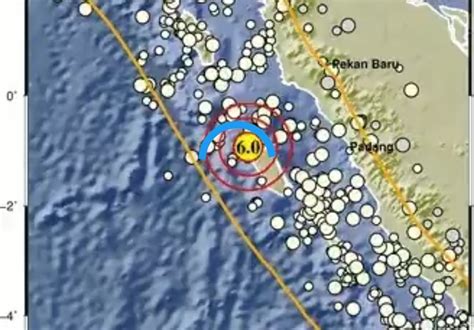 Gempa Magnitudo 6 0 Guncang Mentawai Terasa Kuat Di Kota Padang