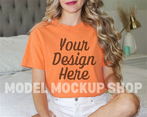 Comfort Colors C Burnt Orange Model Mock Up Halloween Mockup