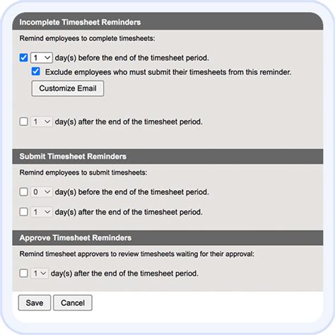 Timesheet Email Reminders Clicktime