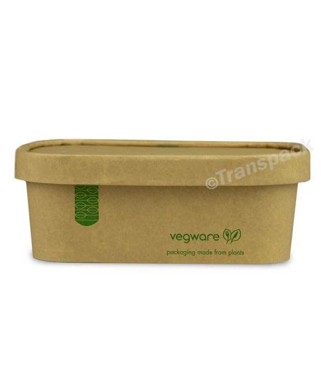 Eco Friendly Oz Rectangular Kraft Food Bowl Pla Lined Vegware