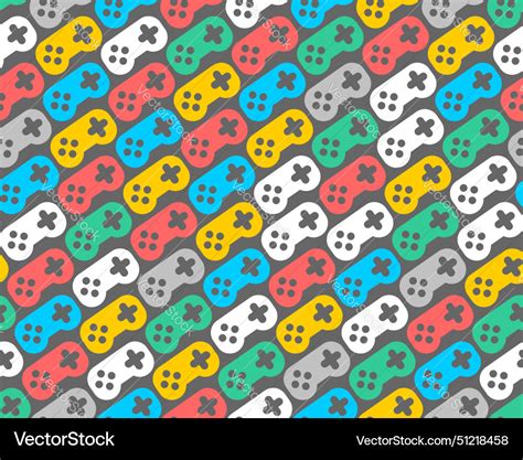 Joystick Pattern Seamless Gamepad Background Vector Image