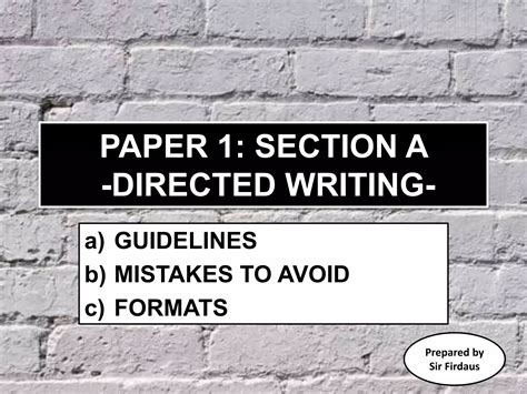 Spm Paper 1 Directed Writing Ppt