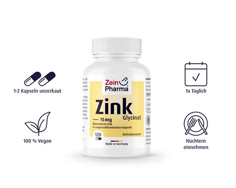 Zink Glycinat 15 Mg 120 Kapseln