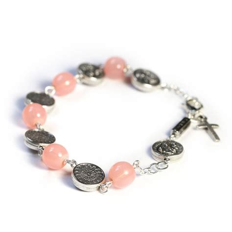 Rosary Bracelet with Pink Beads