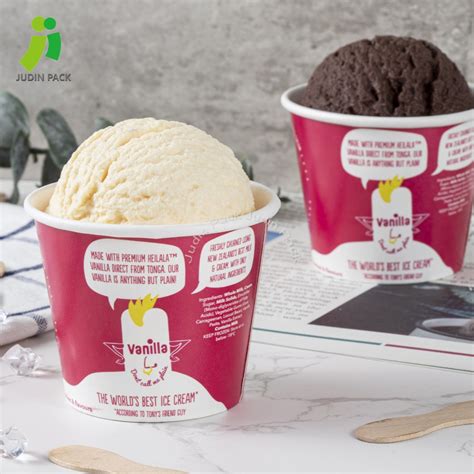 Custom Printed Disposable Paper Ice Cream Yogurt Tubs China Paper Cup