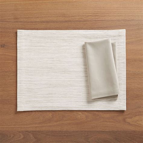 Grasscloth White Cotton Placemats Set Of 8 Crate And Barrel