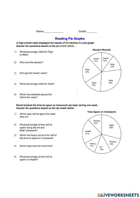 Reading Pie Chart 1897125 Jojojo2021 Live Worksheets