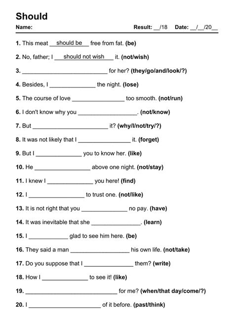 101 Should PDF Worksheets With Answers 2036 Exercises Grammarism