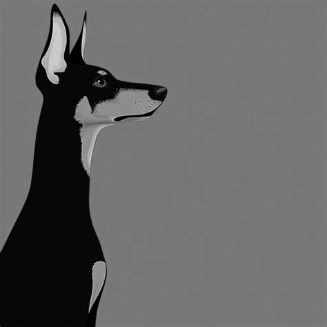 Doberman Pinscher Dog Portrait Art Free Stock Photo - Public Domain