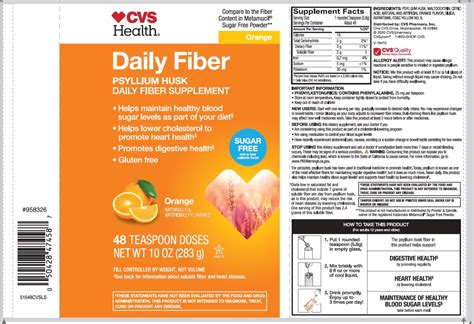 Dailymed Cvs Health Natural Daily Fiber Sugar Free Natural Fiber