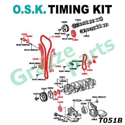 Made In Japan O S K Timing Chain Kit Set Toyota Harrier Acu