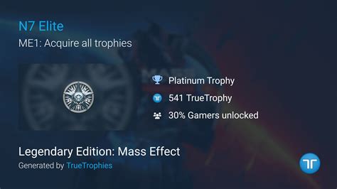 Legendary Edition Mass Effect Platinum Trophy N7 Elite