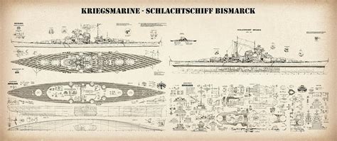 Bismarck Ship Plans Of The Iconic World War Ii Battleship Of The