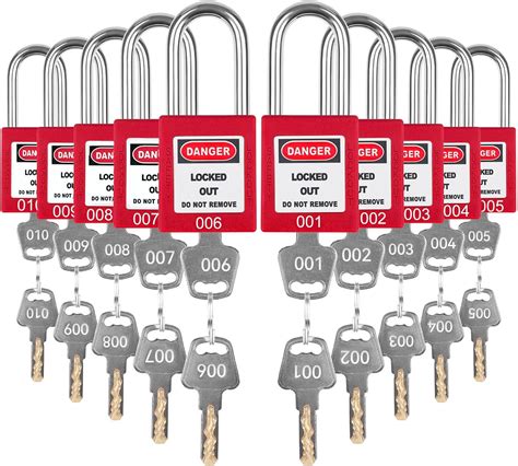 Bulangdi Lockout Tagout Locks Set 10pcs Red Loto Locks Lockout Locks