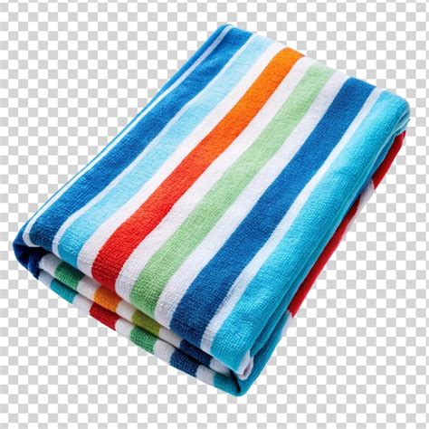 Premium Psd Colorful Stripped Beach Towel Isolated On Transparent