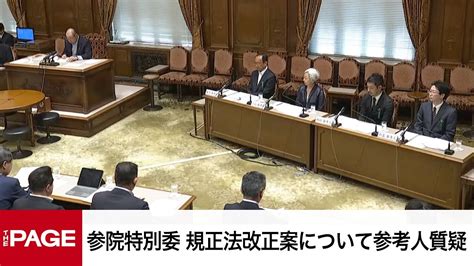 【国会中継】参議院 政治改革特別委員会 規正法改正案について参考人質疑（2024年6月14日） Youtube