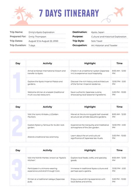 How To Create A Travel Itinerary Template In Google Docs - Infoupdate.org