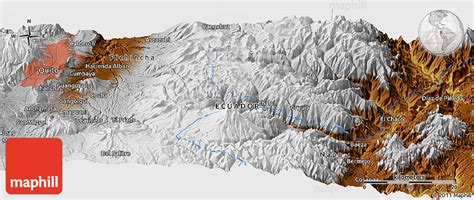 Physical Panoramic Map of Quito