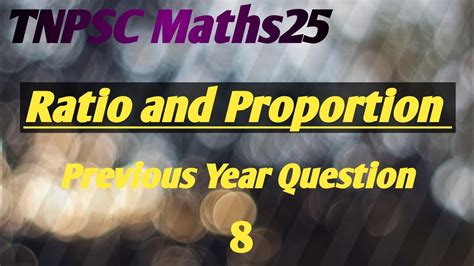 Tnpsc Tnpsc Maths Tnpsc Group Ratio Proportion In Tamil Previous