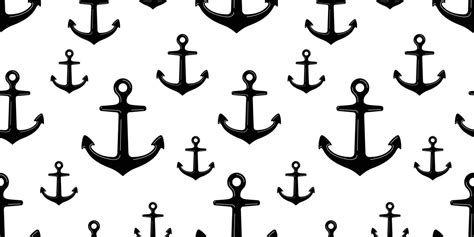 Anchor Seamless Pattern Pirate Vector Helm Boat Nautical Maritime