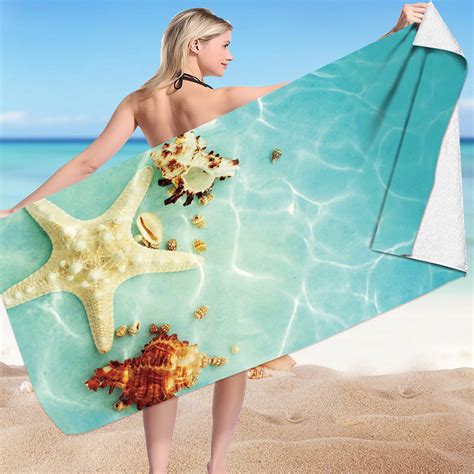 Kbndieu Microfiber Beach Towel Quick Dry Sand Free Lightweight For