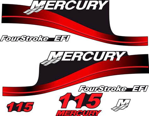 Sporting Goods Mercury Four Stroke Decal Kit Outboard Engine