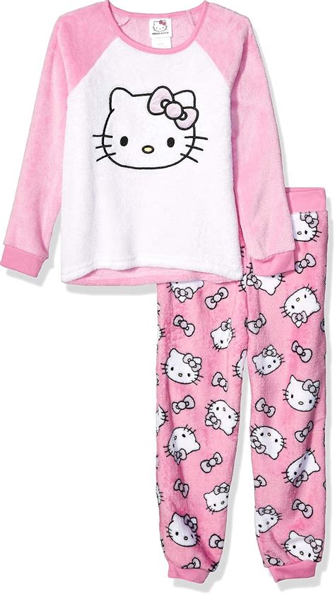 Hello Kitty Girls 2 Piece Pajama Set Face Xs Uk Fashion