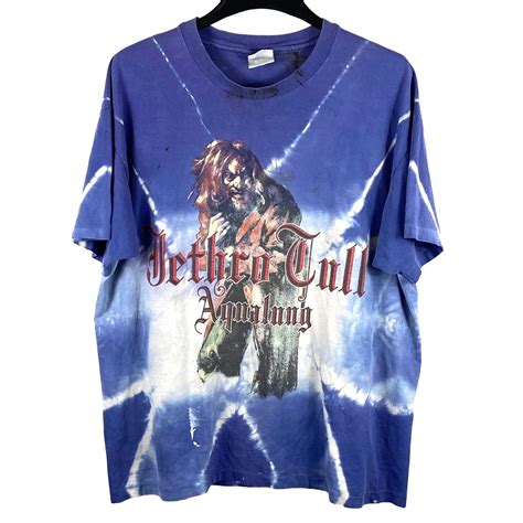 Hanes Vintage 90s Jethro Tull Aqualung Tie Dye Tee Shirt Blue Sin Grailed